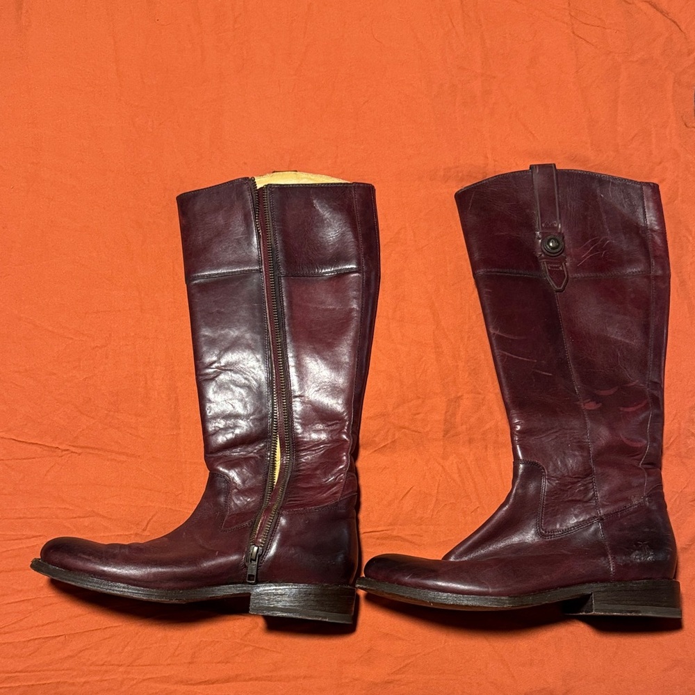 Frye Women's Burgundy Leather Boots